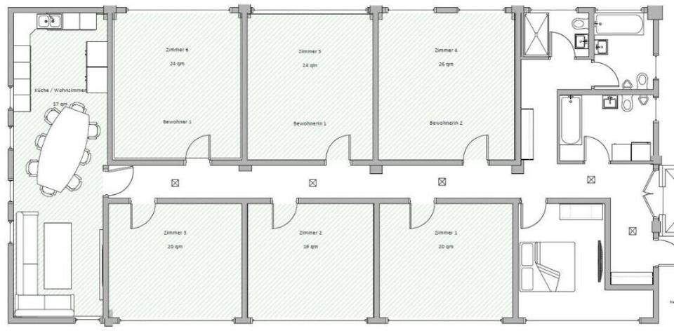 Wohnen auf Zeit Hilden - 7 Zimmer, 240 m&sup2;, 505&euro; | Angebot:24802444