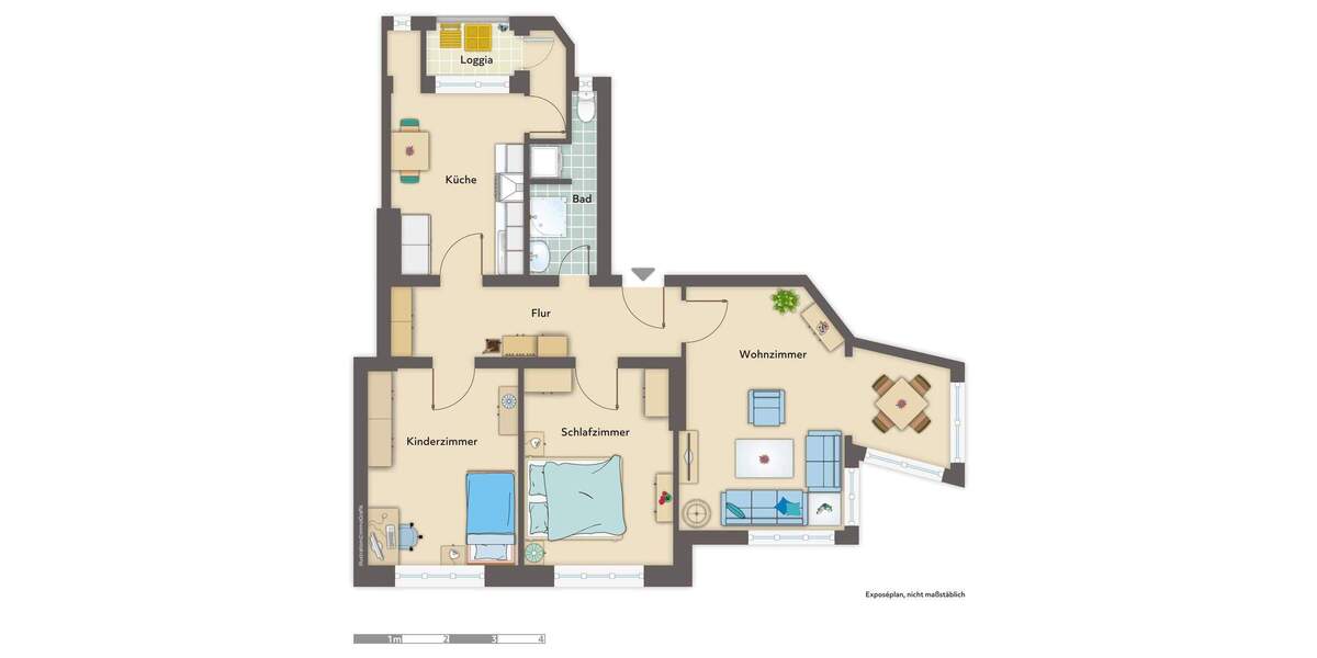 Etagenwohnung Bremerhaven Lehe - 3 Zimmer, 79 m&sup2;, 550&euro; | Angebot:25779711