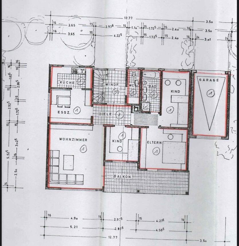 5-Zimmer Wohnung 107 qm Zimmern o.Rottweil zimmer