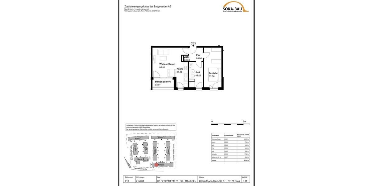 Erdgeschoßwohnung Bonn Bad Godesberg - 2 Zimmer, 61 m&sup2;, 1.000&euro; | Angebot:26705679