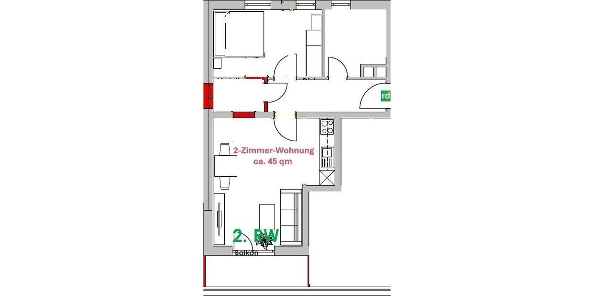 Etagenwohnung Sankt Englmar - 2 Zimmer, 44 m&sup2;, 450&euro; | Angebot:26697470