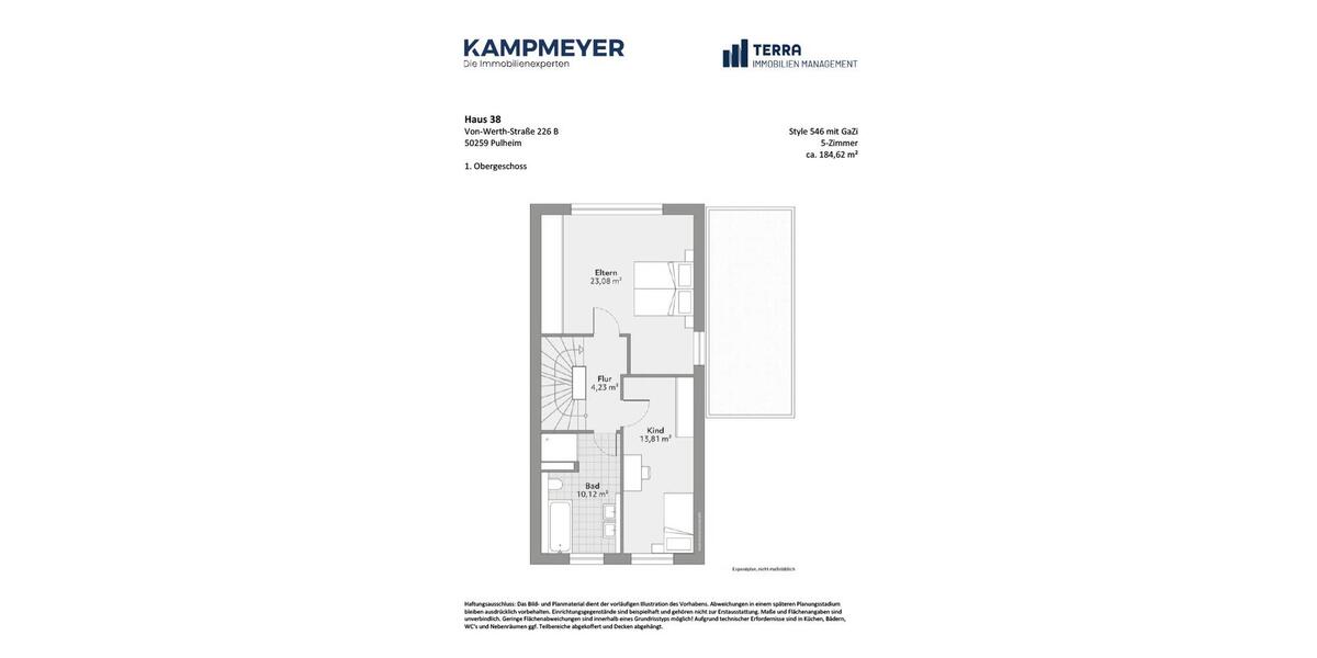 Doppelhaushälfte Pulheim - 5 Zimmer, 185 m&sup2;, 2.440&euro; | Angebot:24713515