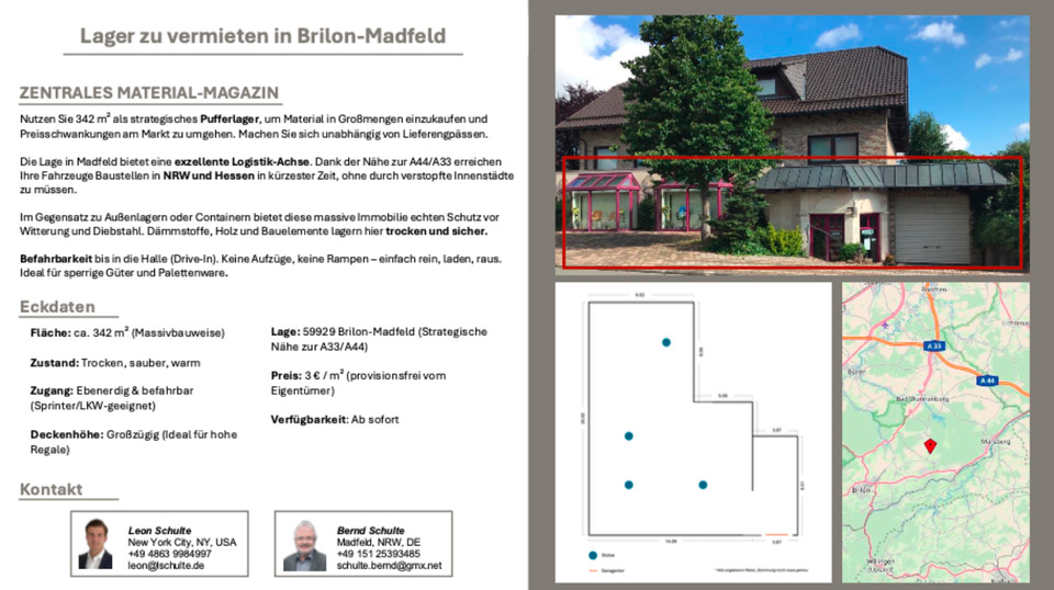 Gewerbeobjekt Brilon - 3&euro; | Angebot:25405856
