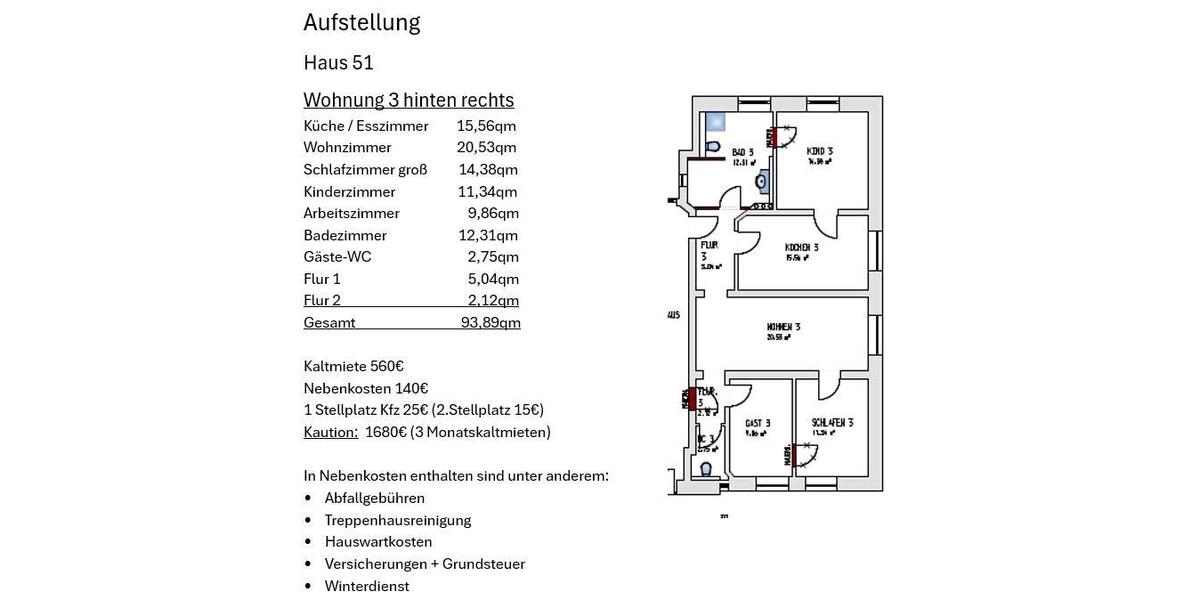 Familien-Wohnung 4 zimmer