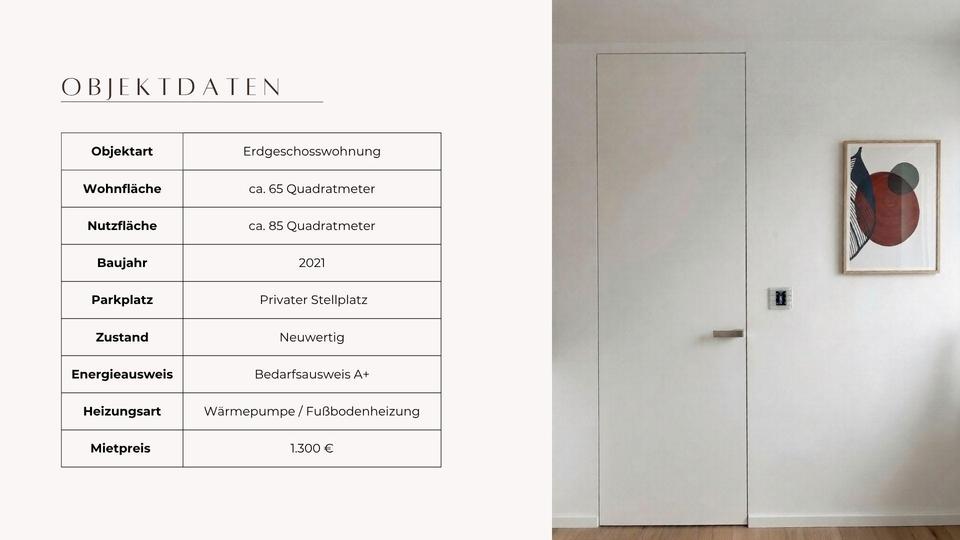 Erdgeschoßwohnung Kumhausen - 2 Zimmer, 65 m&sup2;, 1.300&euro; | Angebot:26478563
