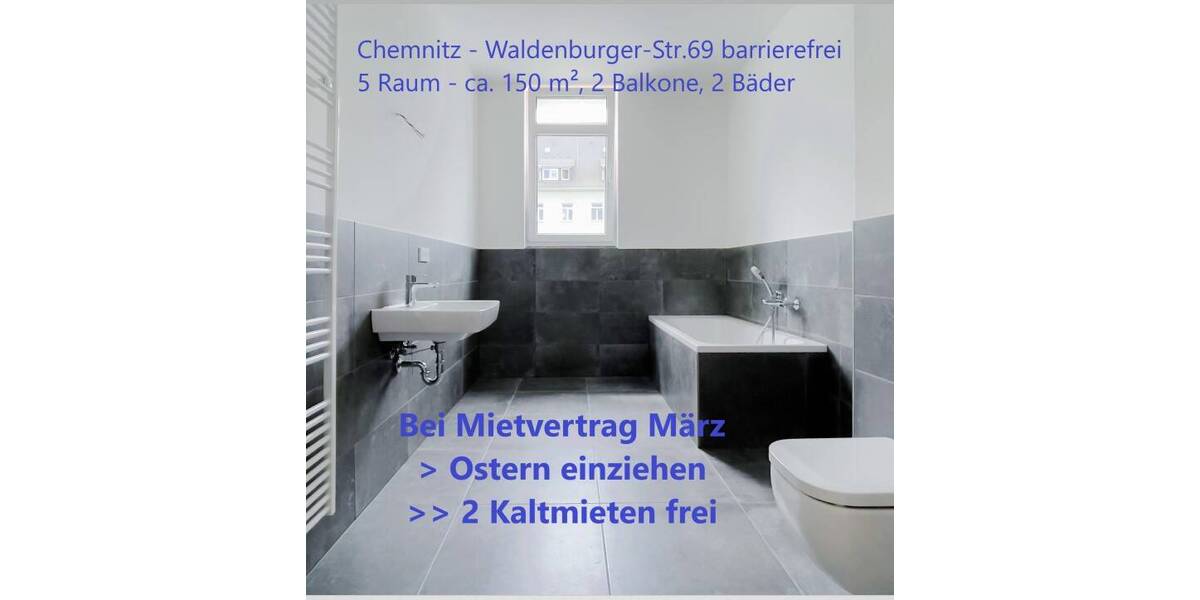 Etagenwohnung Chemnitz Altendorf - 5 Zimmer, 145 m&sup2;, 1.385&euro; | Angebot:25769094