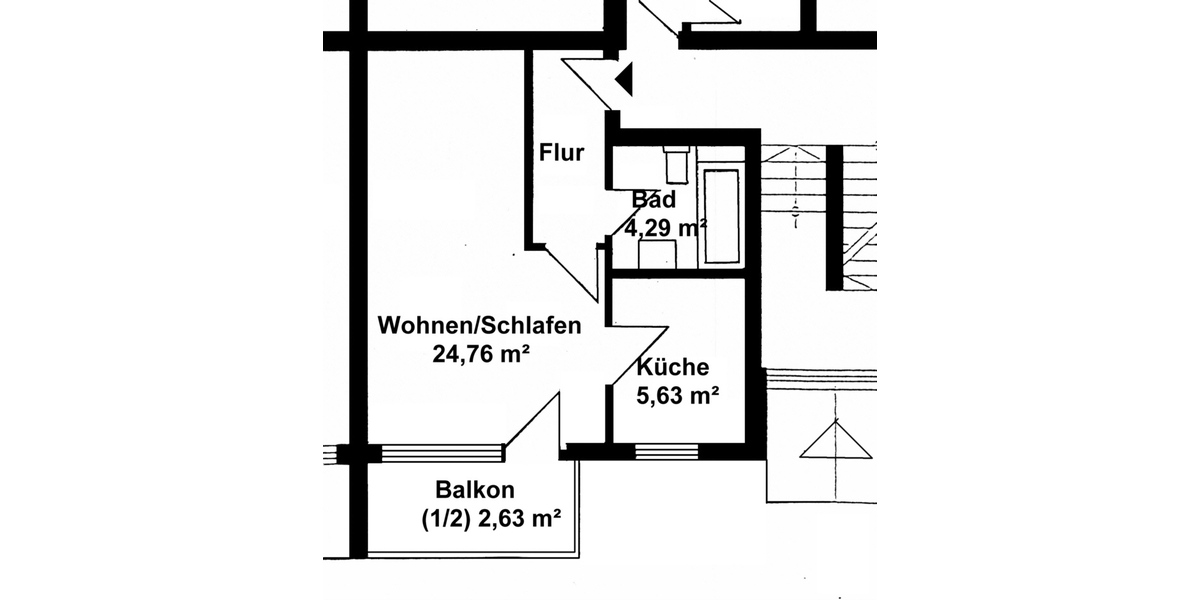 Ullersdorf: 1-Zimmer-Wohnung mit EBK und Balkon in ruhiger Lage - Etagenwohnung Ullersdorf Ullersdorf | Angebot:25323963