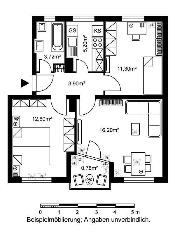 Wohnung zum Mieten in Bad Vilbel 630 € 53.7 m²
