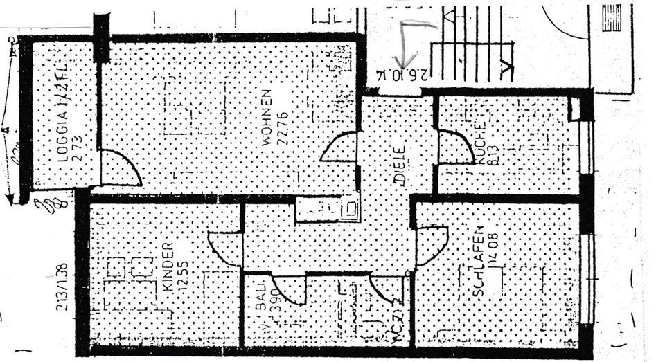 Etagenwohnung Traunstein - 3 Zimmer, 75 m&sup2;, 700&euro; | Angebot:25005336