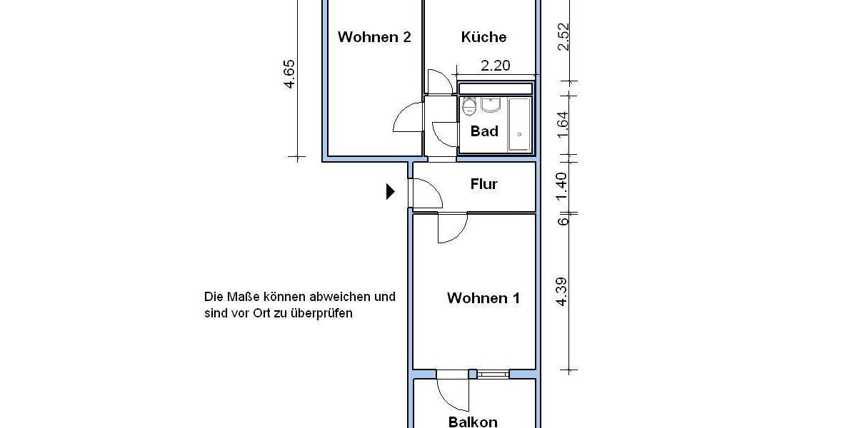 Etagenwohnung Torgau - 2 Zimmer, 48 m&sup2;, 270&euro; | Angebot:25365196