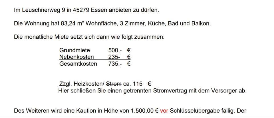Wohnung zur Nachmiete