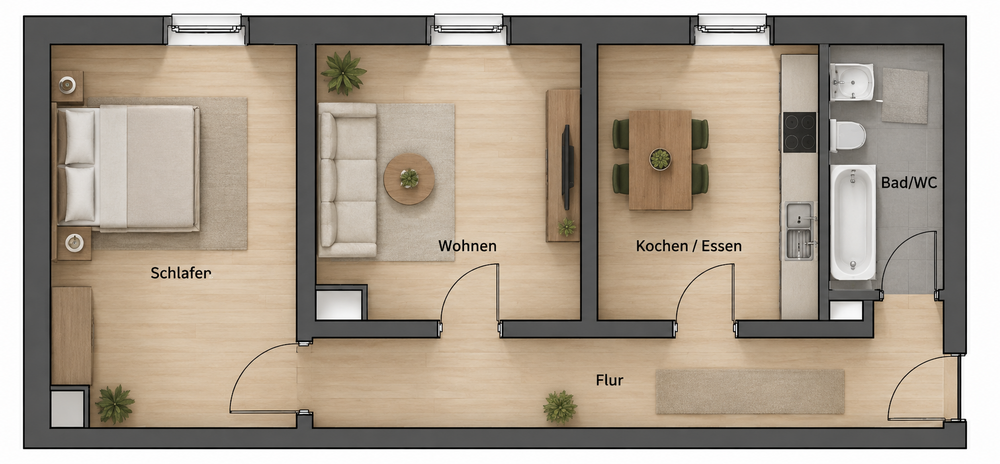Etagenwohnung Mannheim Innenstadt - 2 Zimmer, 47 m&sup2;, 700&euro; | Angebot:27266363