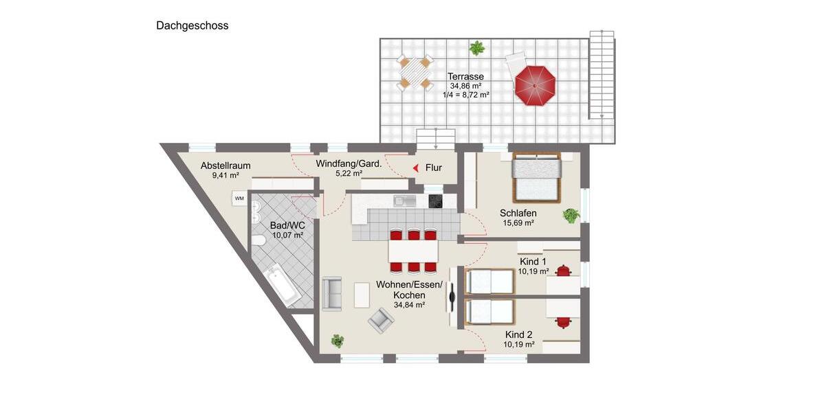 Dachgeschoßwohnung Hutthurm - 4.5 Zimmer, 104 m&sup2;, 970&euro; | Angebot:23662654