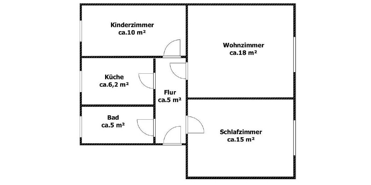 Etagenwohnung Großröhrsdorf - 3 Zimmer, 58 m&sup2;, 460&euro; | Angebot:26273630