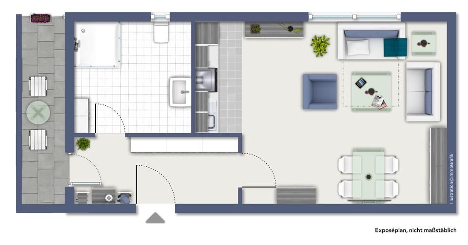 Etagenwohnung Münster Erphoviertel - 1 Zimmer, 23 m&sup2;, 500&euro; | Angebot:26666148