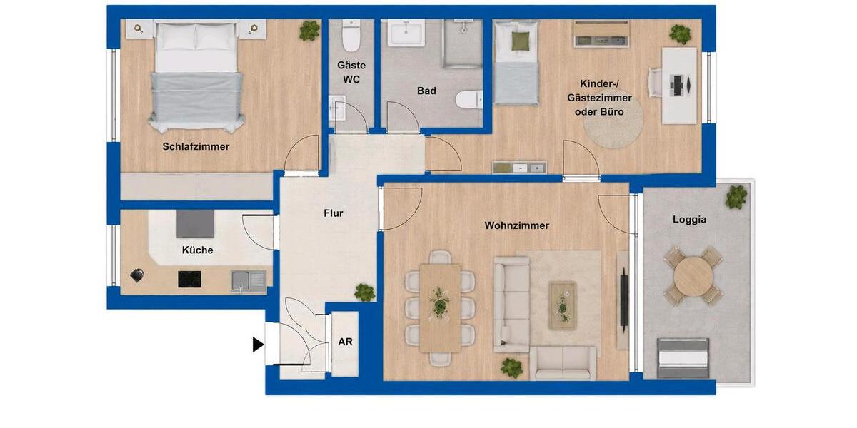 Etagenwohnung Rotenburg (Wümme) - 3 Zimmer, 70 m&sup2;, 710&euro; | Angebot:26516013