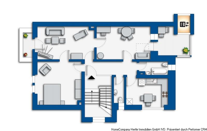 Liebevoll möblierte Wohnung mit 2 Balkonen für 2 - 12 Monate in der Wiehre 3 zimmer