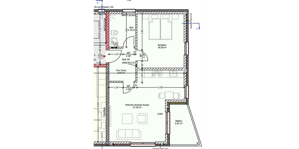 Etagenwohnung Haiger - 2 Zimmer, 60 m&sup2;, 835&euro; | Angebot:26256110
