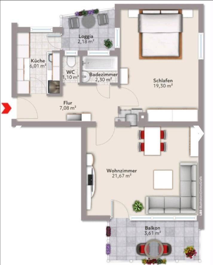WG Zimmer in 2 Zimmer Wohnung in Stuttgart Kaltental