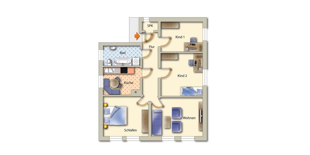 Etagenwohnung Freiberg - 4 Zimmer, 85 m&sup2;, 555&euro; | Angebot:26557574