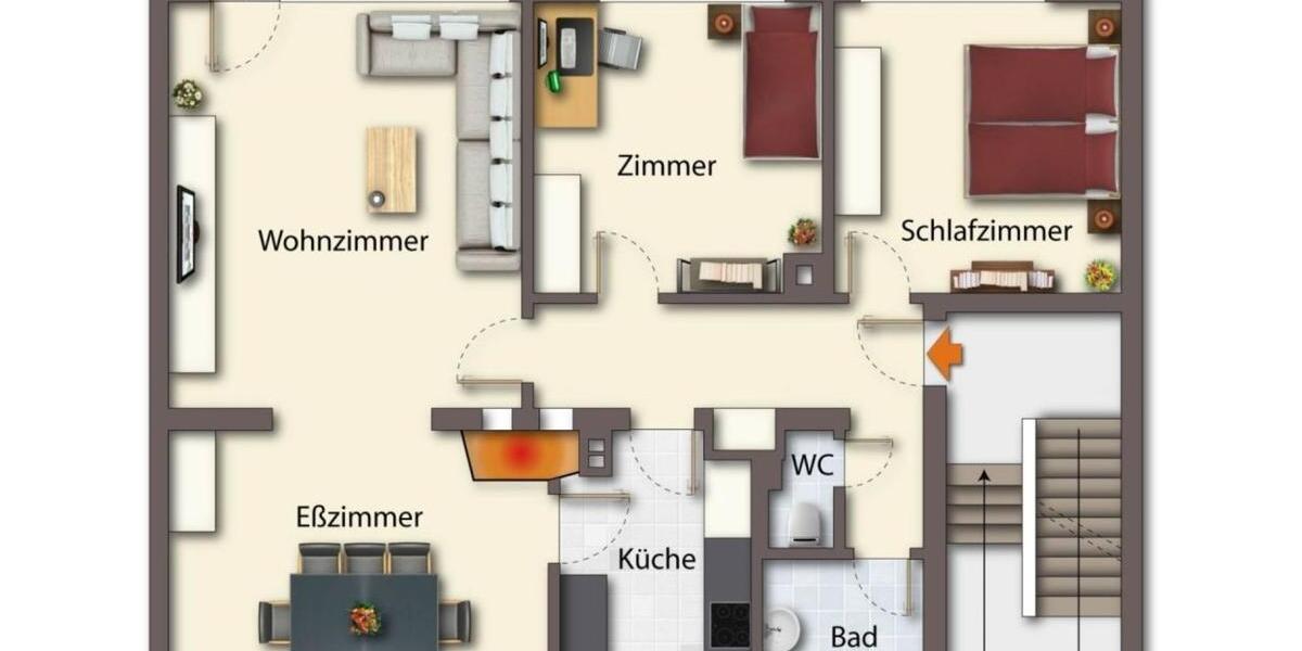 Etagenwohnung Böblingen Dagersheim - 4 Zimmer, 96 m&sup2;, 1.320&euro; | Angebot:25085447