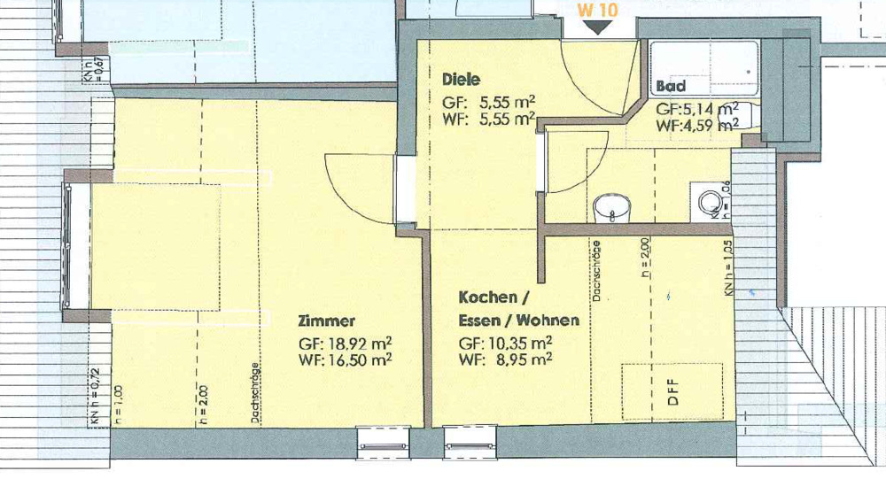 Etagenwohnung Nürnberg Wöhrd - 1 Zimmer, 38 m&sup2;, 550&euro; | Angebot:26187662