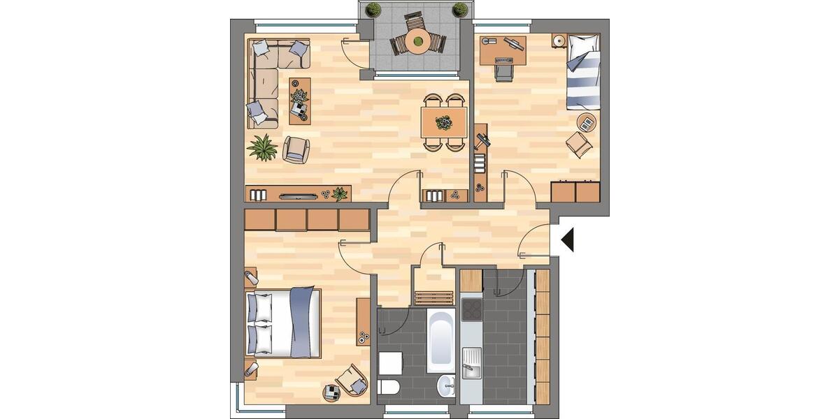 Etagenwohnung Bremerhaven Schiffdorferdamm - 3 Zimmer, 76 m&sup2;, 589&euro; | Angebot:26629317