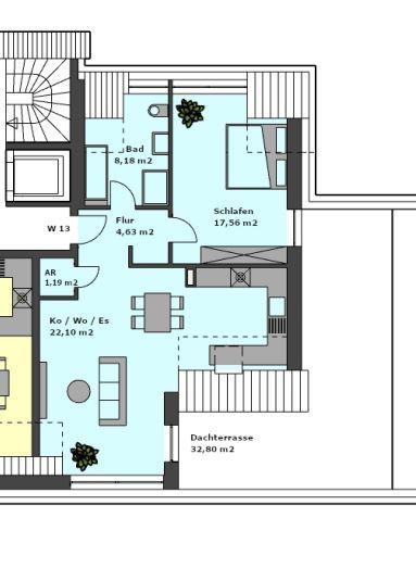 Dachgeschoßwohnung Fürth Bislohe - 2 Zimmer, 70 m&sup2;, 1.130&euro; | Angebot:24827102