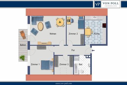 Wohnung Lingen (Ems) Damaschke - 4 Zimmer, 95 m&sup2;, 850&euro; | Angebot:26492491