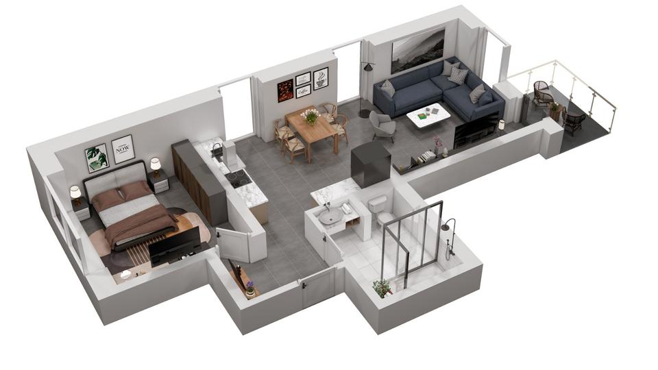 Etagenwohnung Münster Münster-Südost - 2 Zimmer, 54 m&sup2;, 990&euro; | Angebot:26130714