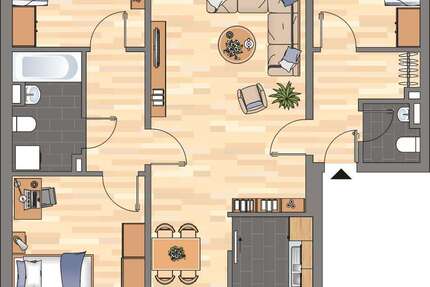 Wohnung zum Mieten in Braunschweig 779 € 89.18 m² 4 zimmer