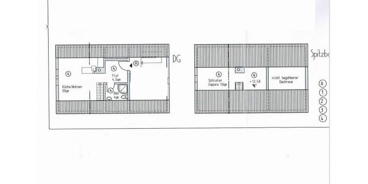 Dachgeschoßwohnung Herborn - 1 Zimmer, 39 m&sup2;, 350&euro; | Angebot:25117997