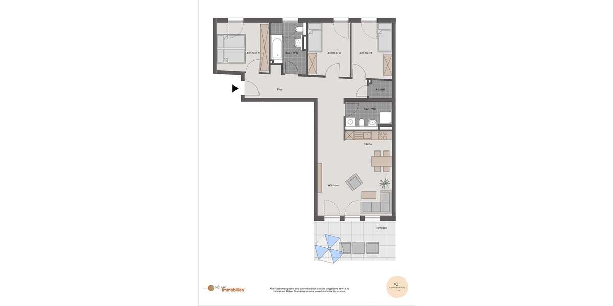 Etagenwohnung Mannheim Gartenstadt - 4 Zimmer, 101 m&sup2;, 1.305&euro; | Angebot:26244832