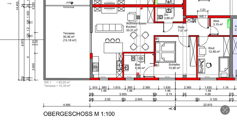 Exklusive 3-Raum-Wohnung in Erstbezug mit großer Terrasse