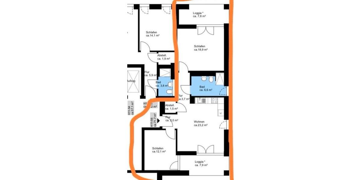 Etagenwohnung Kiel Gaarden-Ost - 3 Zimmer, 71 m&sup2;, 1.300&euro; | Angebot:26689434
