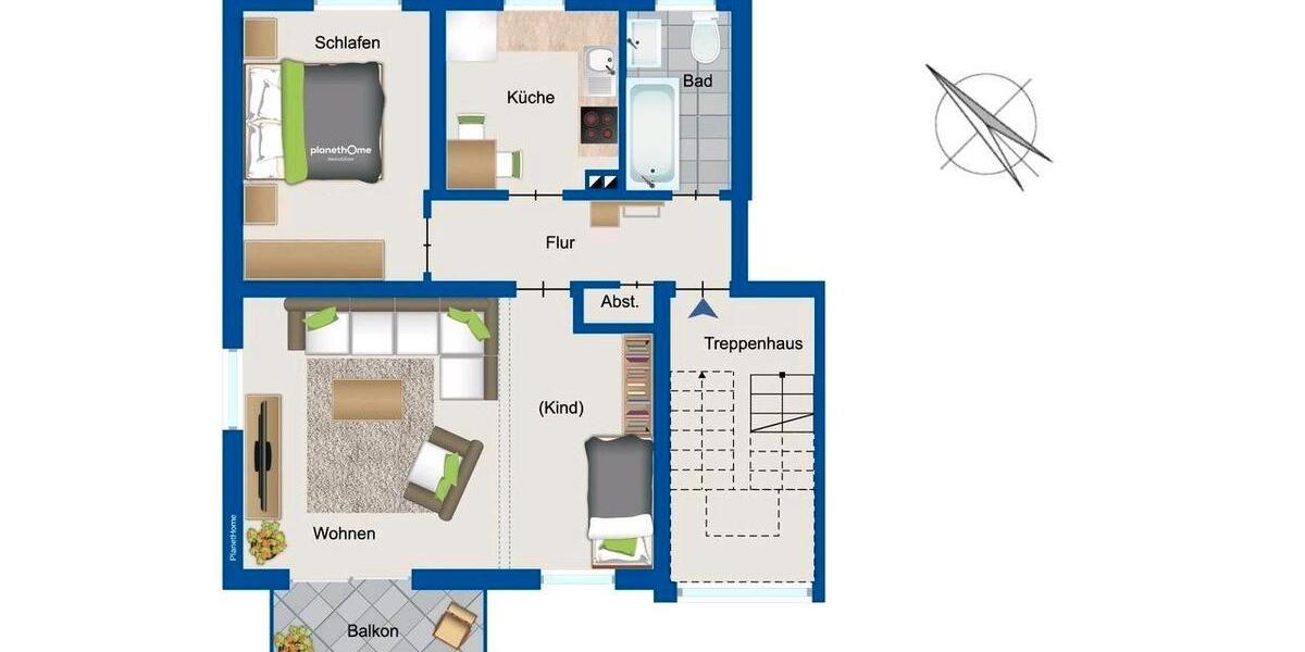 Etagenwohnung Sarstedt - 2 Zimmer, 70 m&sup2;, 585&euro; | Angebot:24356880