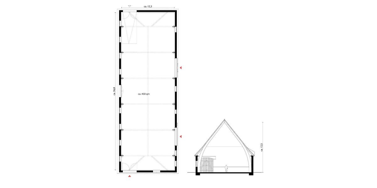 Flexible stützenfreie Halle in Holstein zimmer