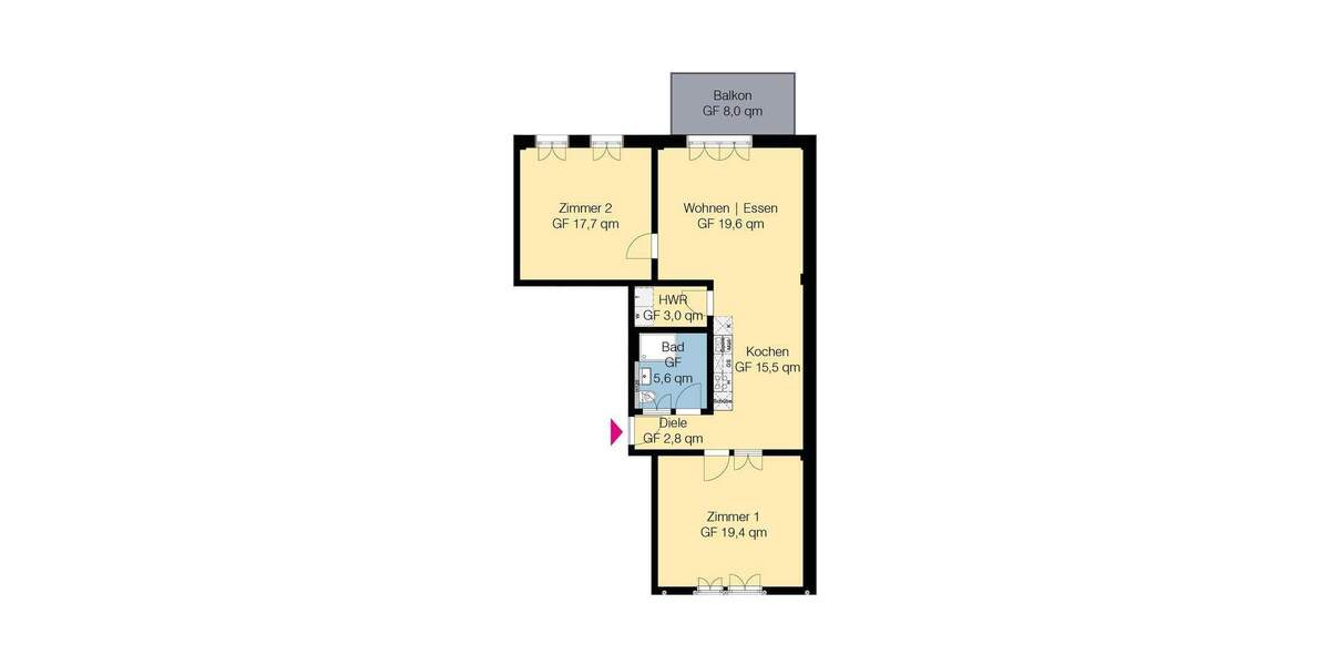 Etagenwohnung Wolfsburg Ehmen Ehmen - 3 Zimmer, 87 m&sup2;, 1.094&euro; | Angebot:25654262