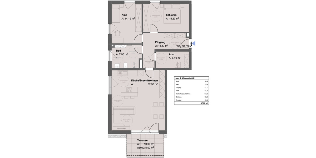 Etagenwohnung Bad Griesbach i.Rottal Griesbach - 3 Zimmer, 103 m&sup2;, 1.100&euro; | Angebot:20593361