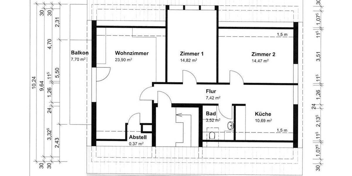 Etagenwohnung Radolfzell am Bodensee Böhringen - 3 Zimmer, 80 m&sup2;, 1.500&euro; | Angebot:25726890