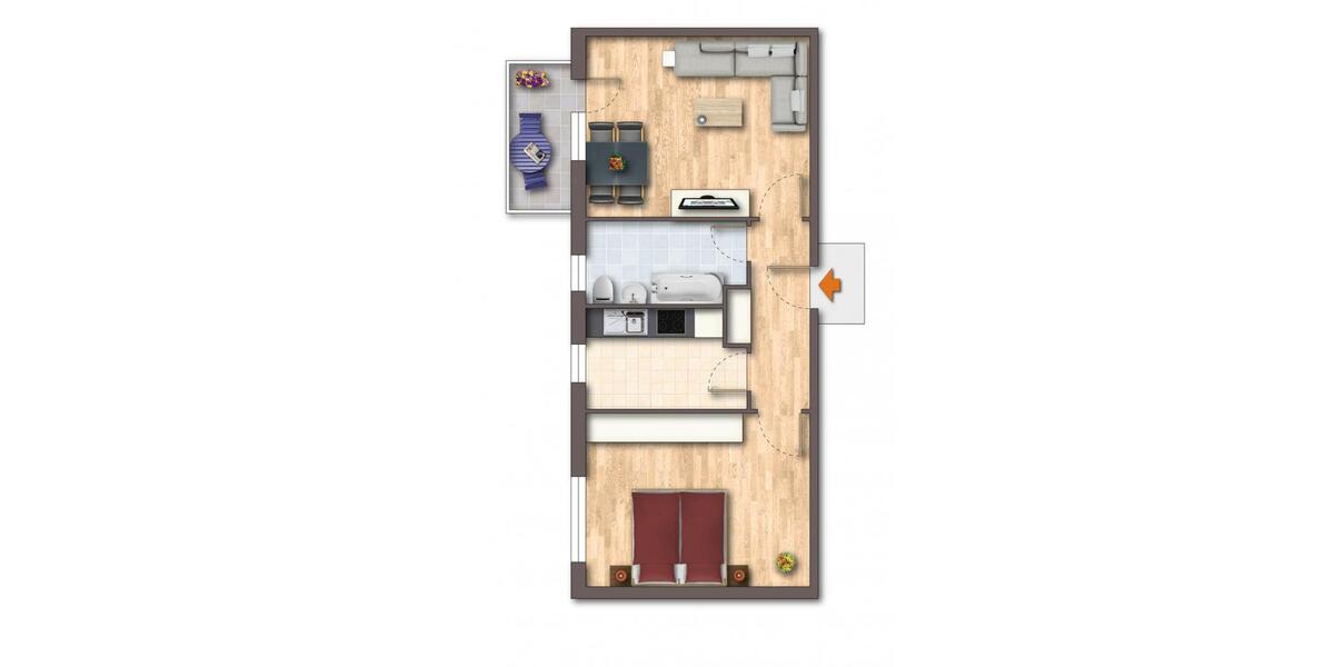 Etagenwohnung Braunsbedra - 2 Zimmer, 48 m&sup2;, 292&euro; | Angebot:26633020