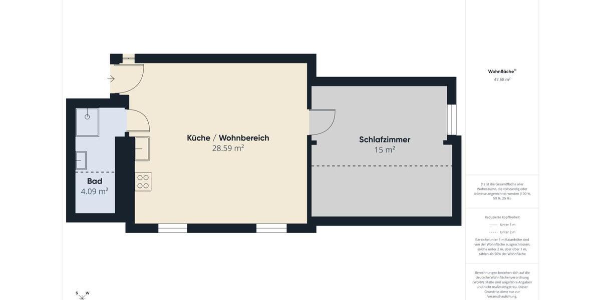 Dachgeschoßwohnung Amberg - 2 Zimmer, 46 m&sup2;, 530&euro; | Angebot:26619263