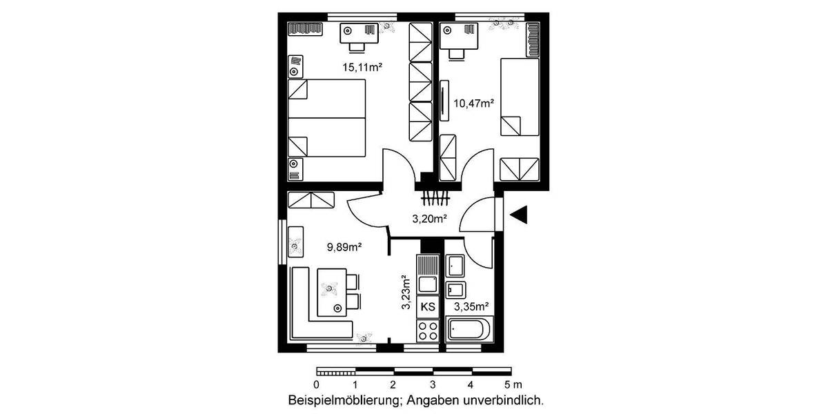 Etagenwohnung Bad Vilbel - 2 Zimmer, 45 m&sup2;, 598&euro; | Angebot:26160475