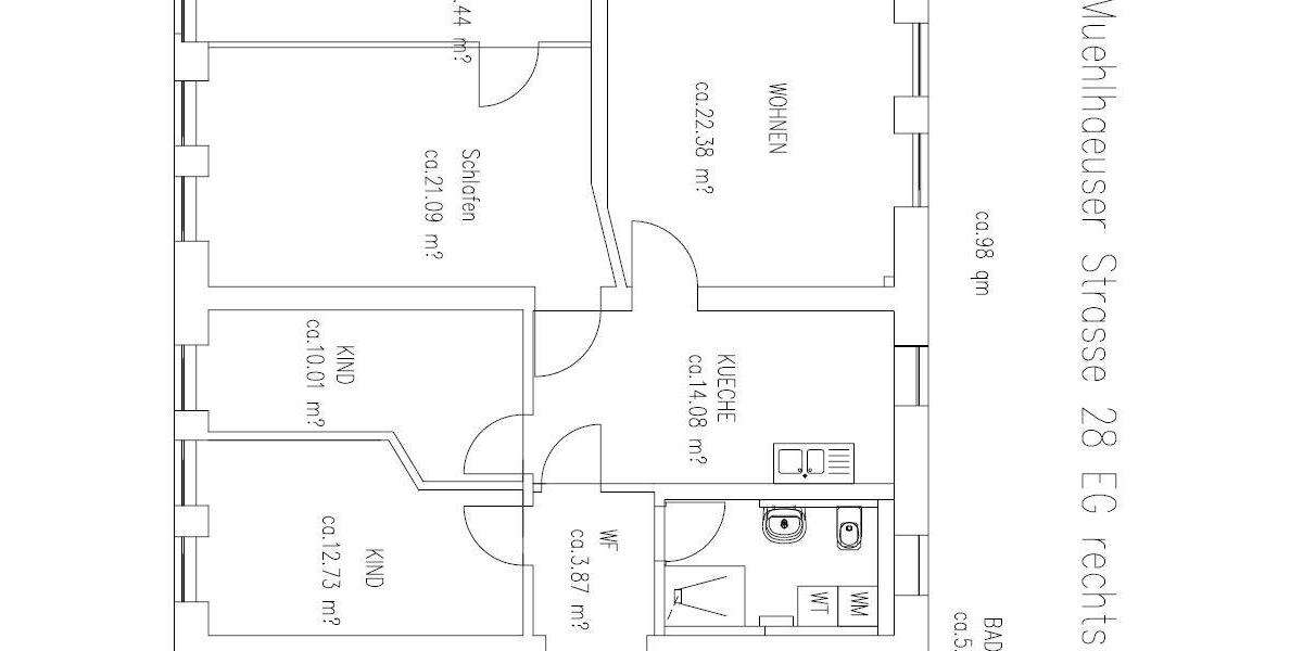 Etagenwohnung Dingelstädt - 4 Zimmer, 98 m&sup2;, 934&euro; | Angebot:26490558