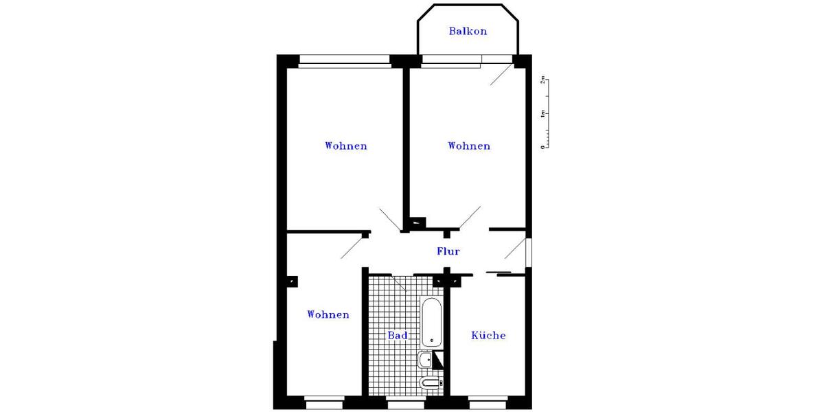 Etagenwohnung Ebeleben - 3 Zimmer, 66 m&sup2;, 394&euro; | Angebot:26337145
