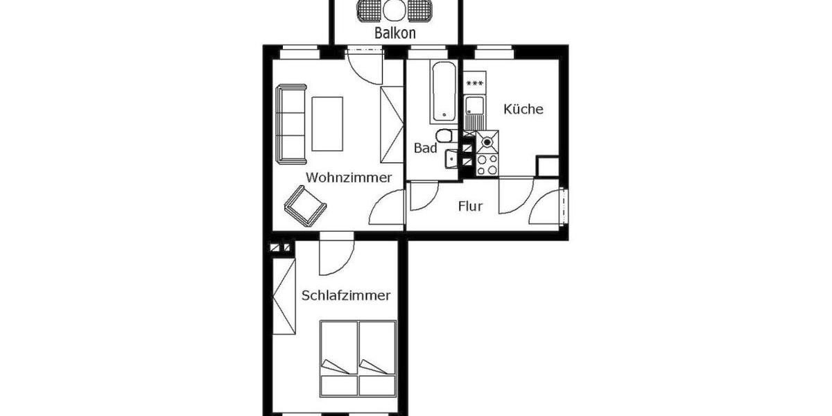 Erdgeschoßwohnung Plauen Bahnhofsvorstadt - 2 Zimmer, 46 m&sup2;, 230&euro; | Angebot:25869660