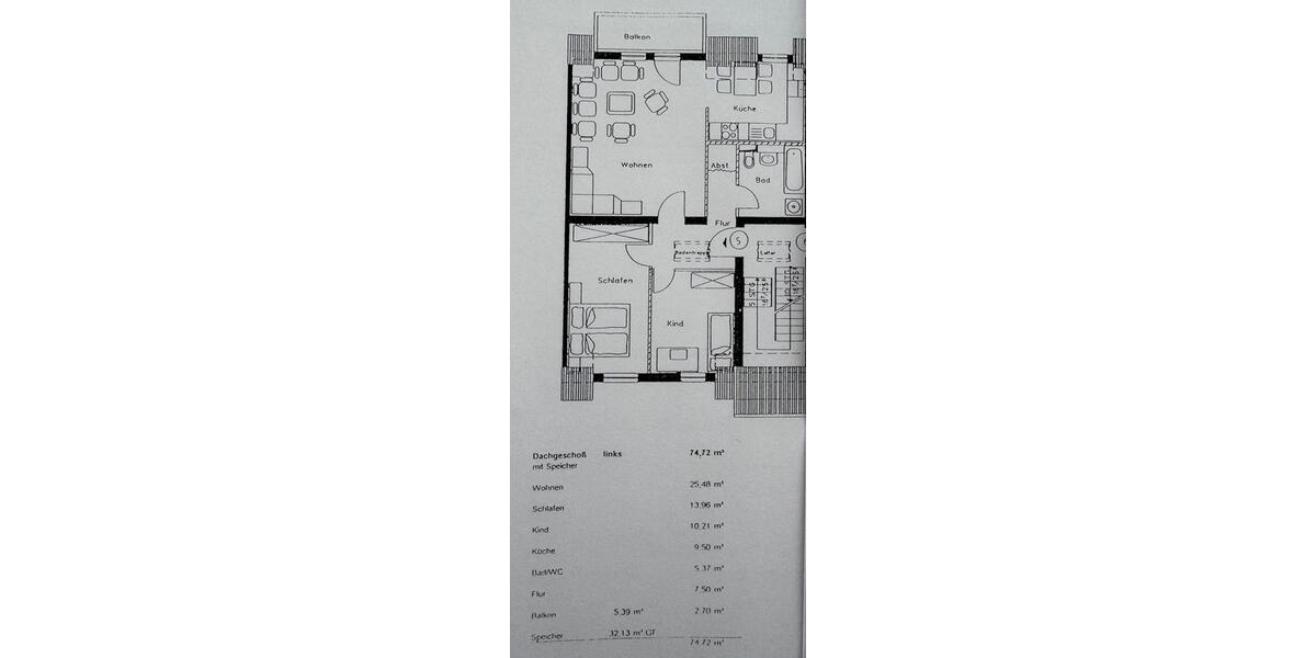 Dachgeschoßwohnung Borsdorf - 3 Zimmer, 75 m&sup2;, 625&euro; | Angebot:26523223
