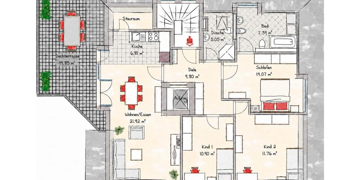 Dachgeschoßwohnung München Pasing-Obermenzing - 4 Zimmer, 98 m&sup2;, 2.250&euro; | Angebot:26653024