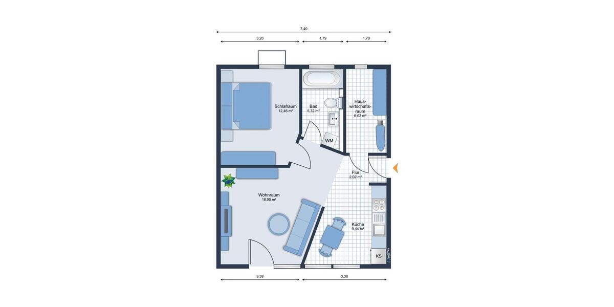Etagenwohnung Tessin - 2 Zimmer, 55 m&sup2;, 645&euro; | Angebot:25921581