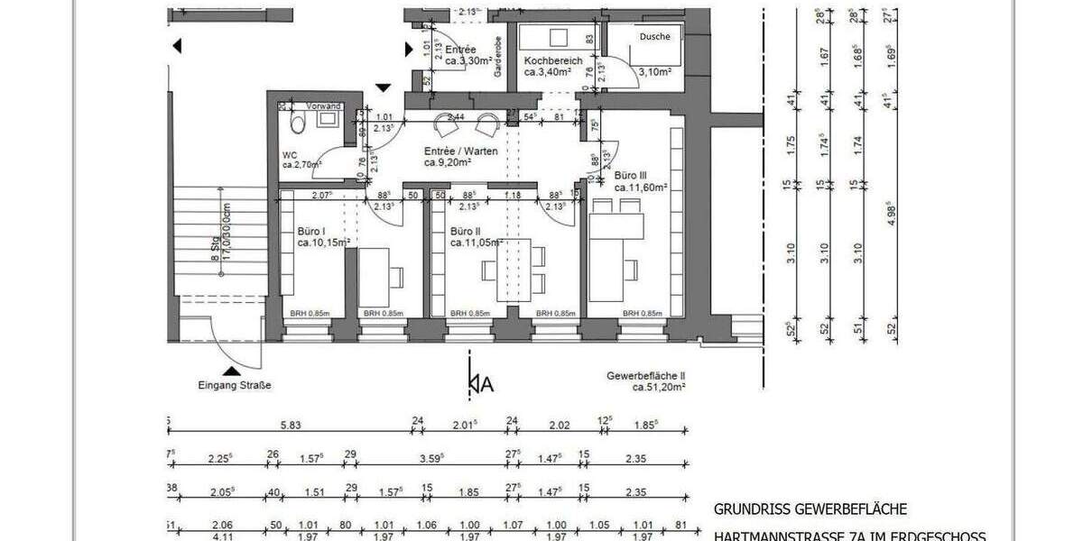 Gewerbeobjekt Chemnitz Zentrum - 3 Zimmer, 51 m&sup2;, 487&euro; | Angebot:26740425
